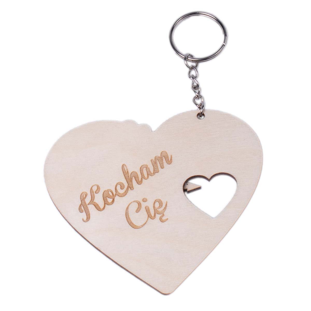 DSC02366 Drewniany brelok do kluczy Kupidyn