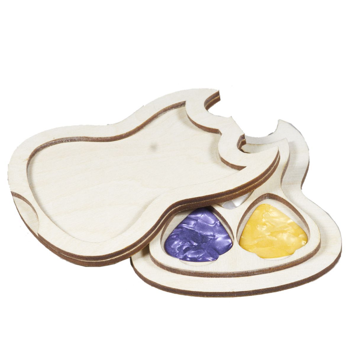 gitara 01 z 4 Efektowny pojemnik do 3 kostek gitarowych