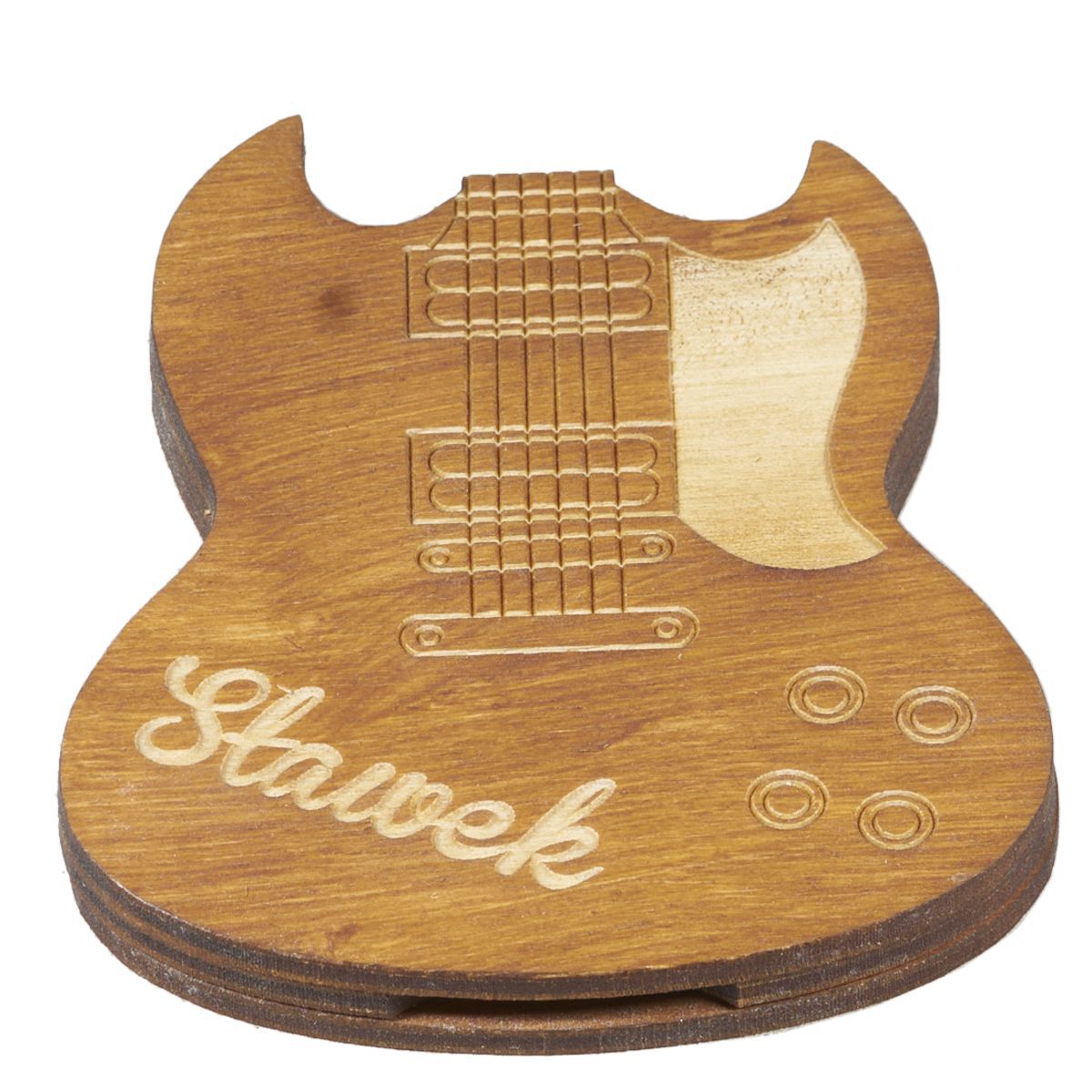 gitara 01 z 5 Efektowny pojemnik do 3 kostek gitarowych