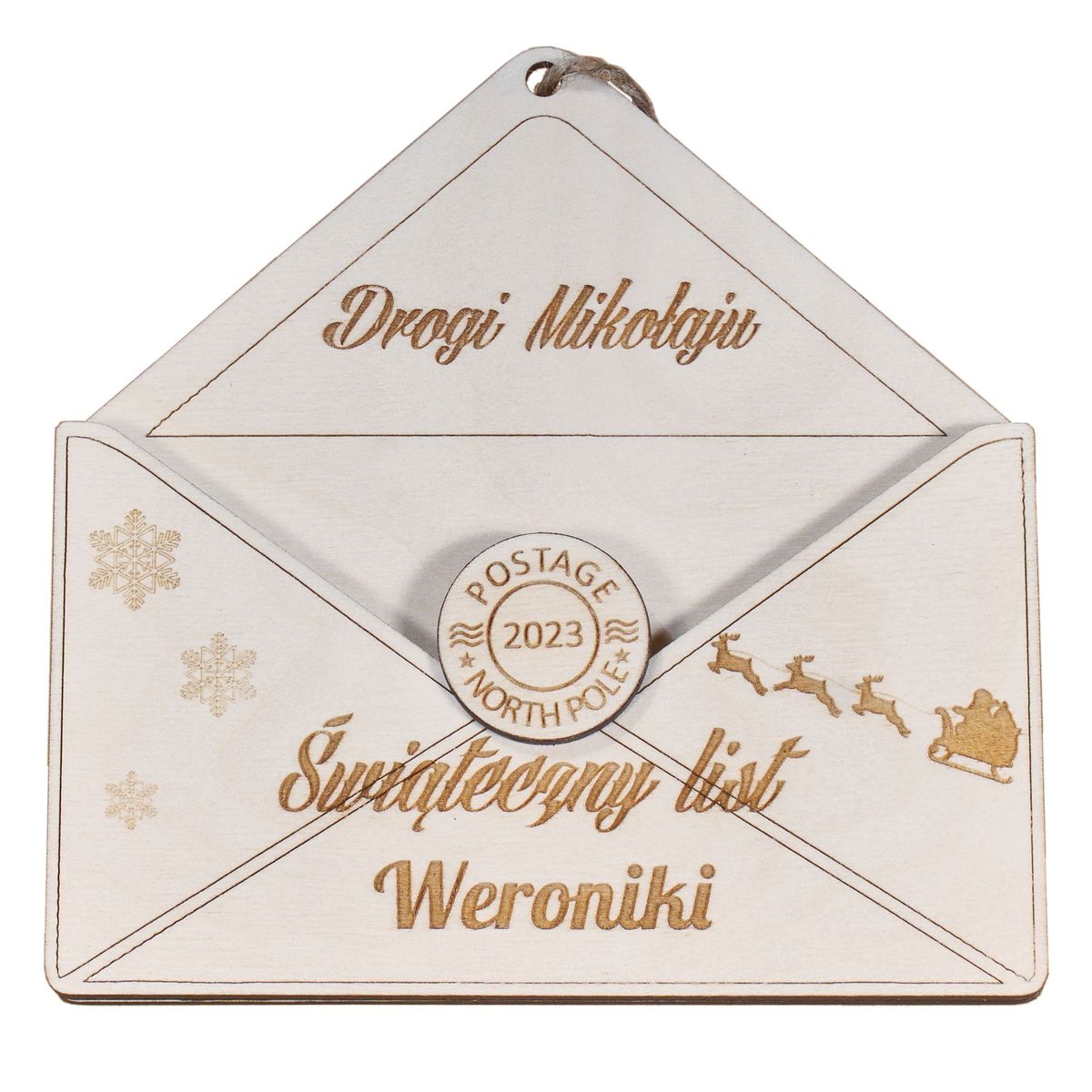 koperta list sm 1 Drewniana koperta na list do Mikołaja