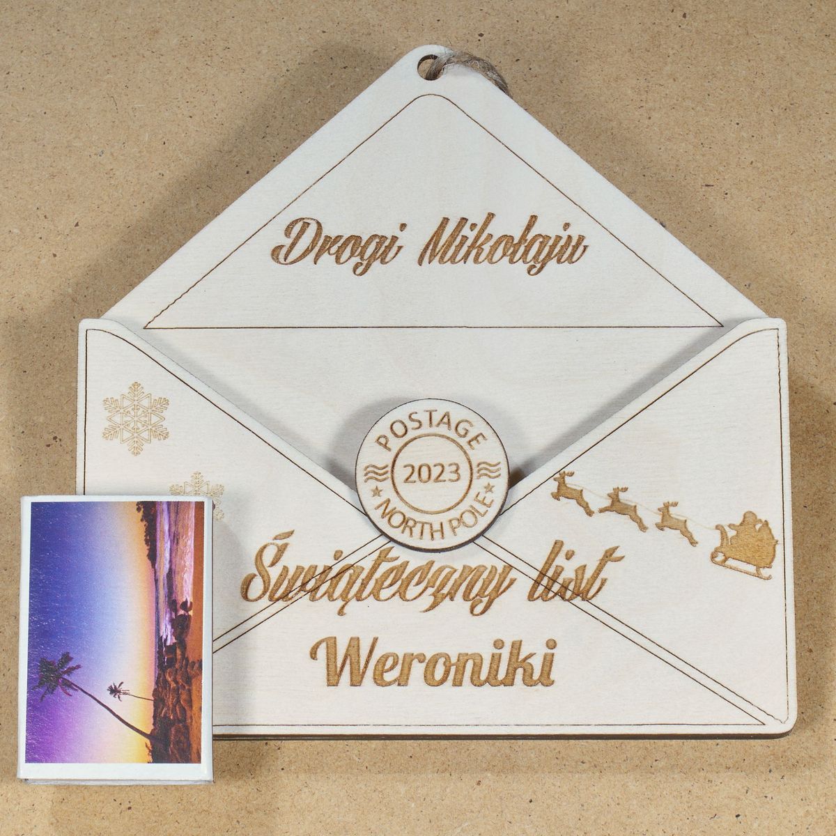 koperta list sm 2 Drewniana koperta na list do Mikołaja