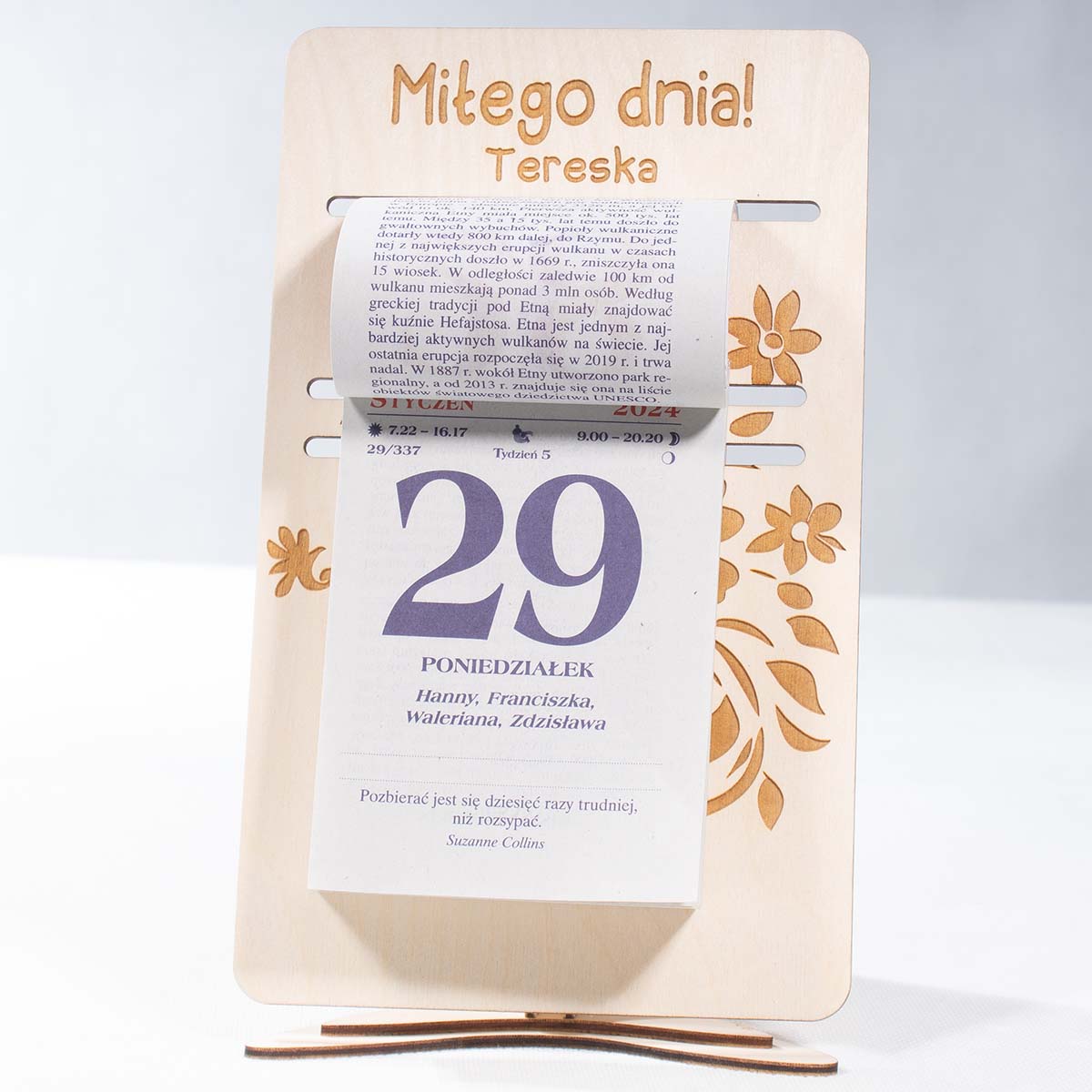 kalendarz 07 8 Kalendarz zdzierak podkładka stojąca