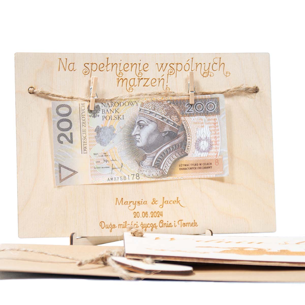 kartka slub 01 1 Duża drewniana kartka pocztowa z życzeniami