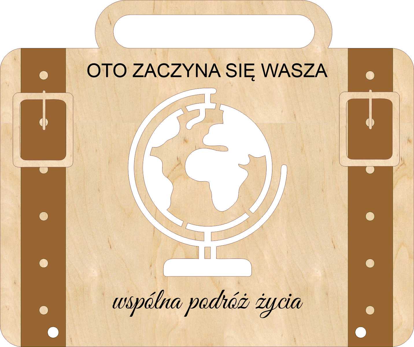 kartka walizka 15 Walizka kartka na ślub drewniana