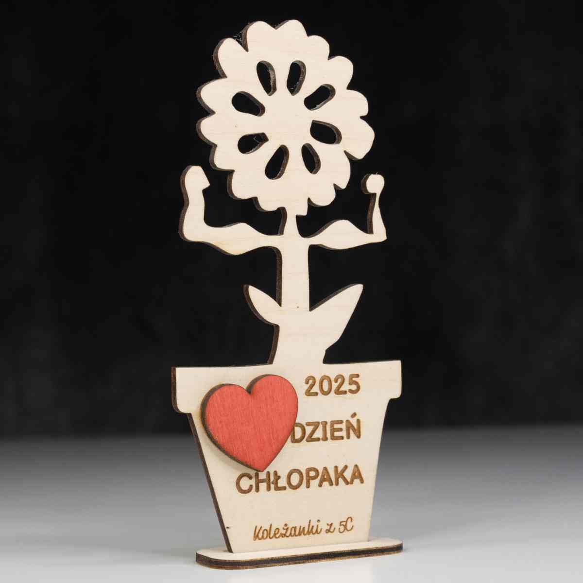 DSC05104 Drewniany kwiatek prezent na dzień chłopaka
