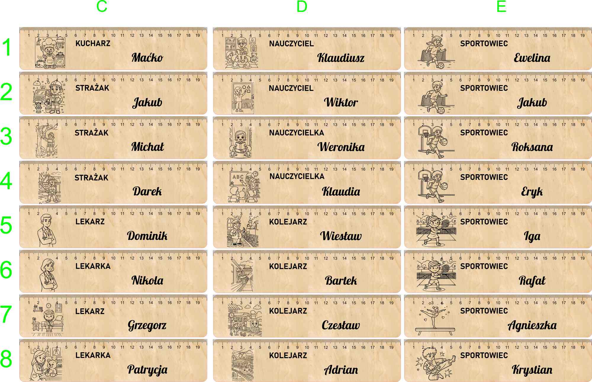 linijki_motyw_2 (9) linijki motyw 2 9 Drewniana linijka 20 cm z grawerem - zawody