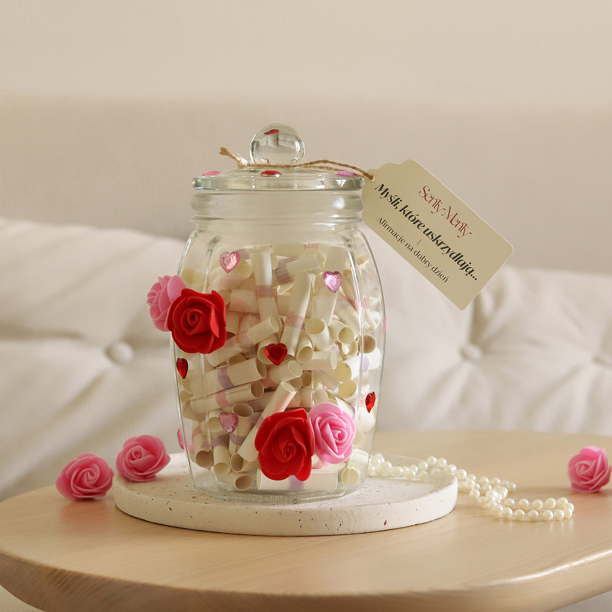 02 Afirmacje na dobry dzien 2 Afirmacje na Dobry Dzień: Słoik Lily – Rytuał Uśmiechu | Rękodzieło z Serca