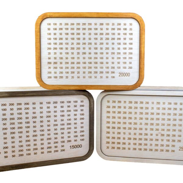 Skarbonka wykreślanka drewniana