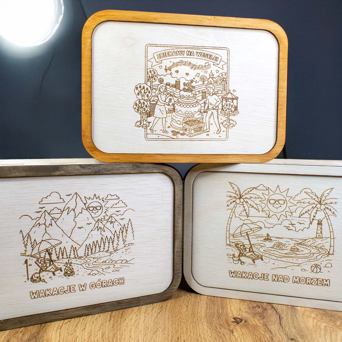 skarbonka 14 2 Skarbonka wykreślanka drewniana