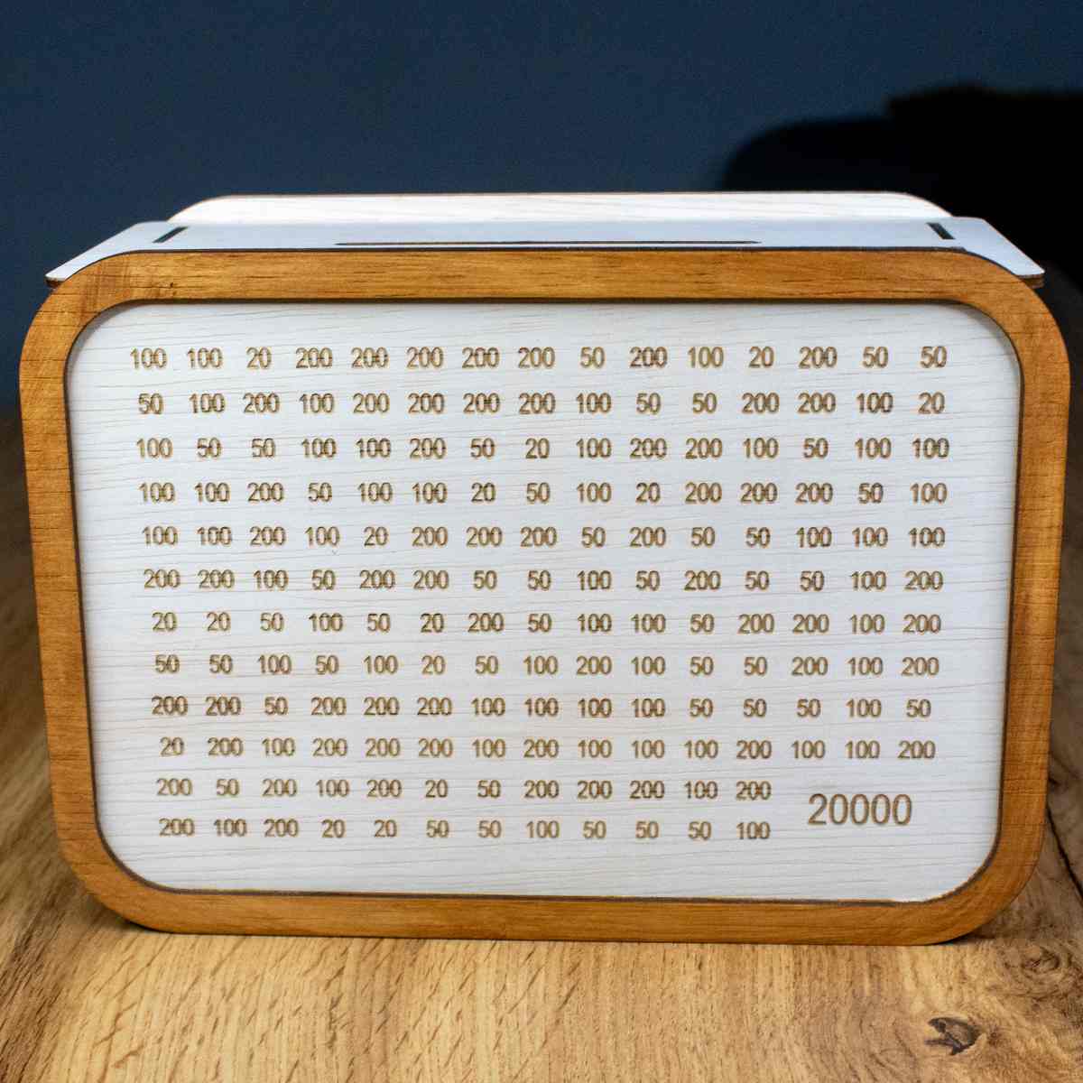 skarbonka 14 6 Skarbonka wykreślanka drewniana