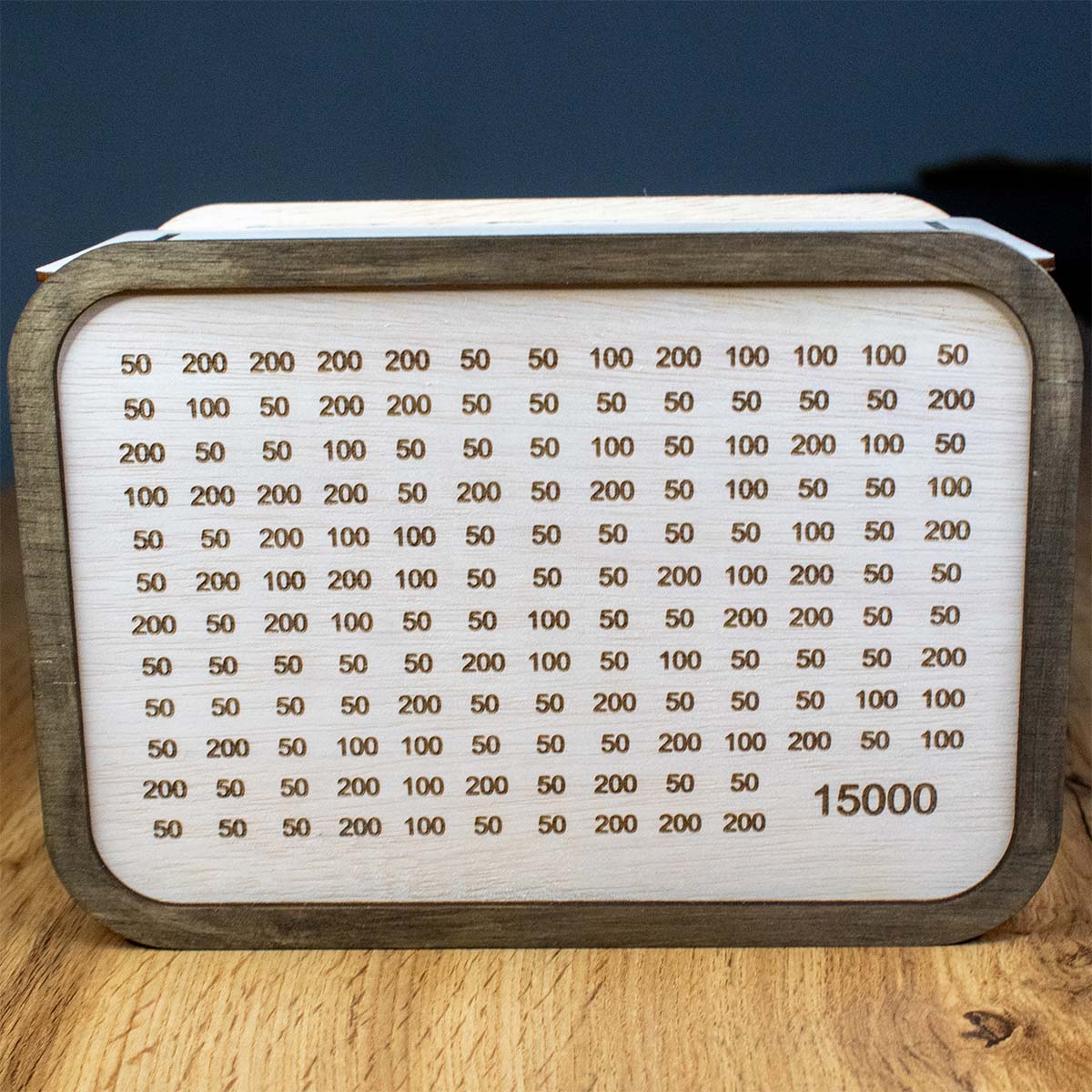 skarbonka 14 8 Skarbonka wykreślanka drewniana