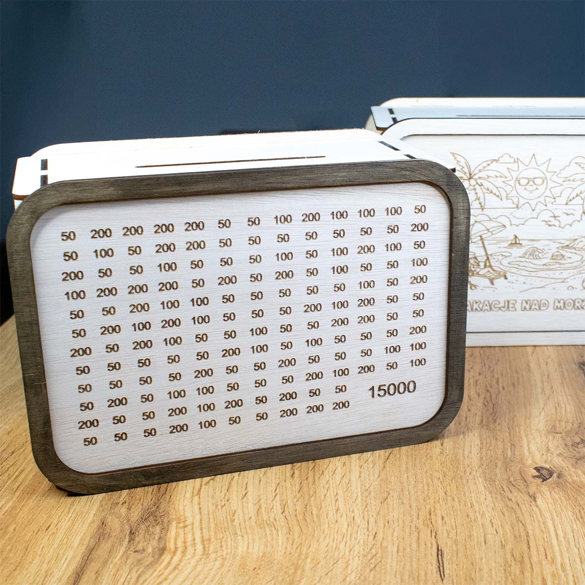 skarbonka 14 9 Skarbonka wykreślanka drewniana