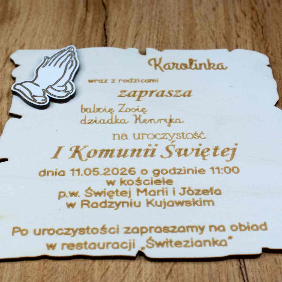 zaproszenie kom 3 3 Zaproszenie na Komunię Świętą personalizowane