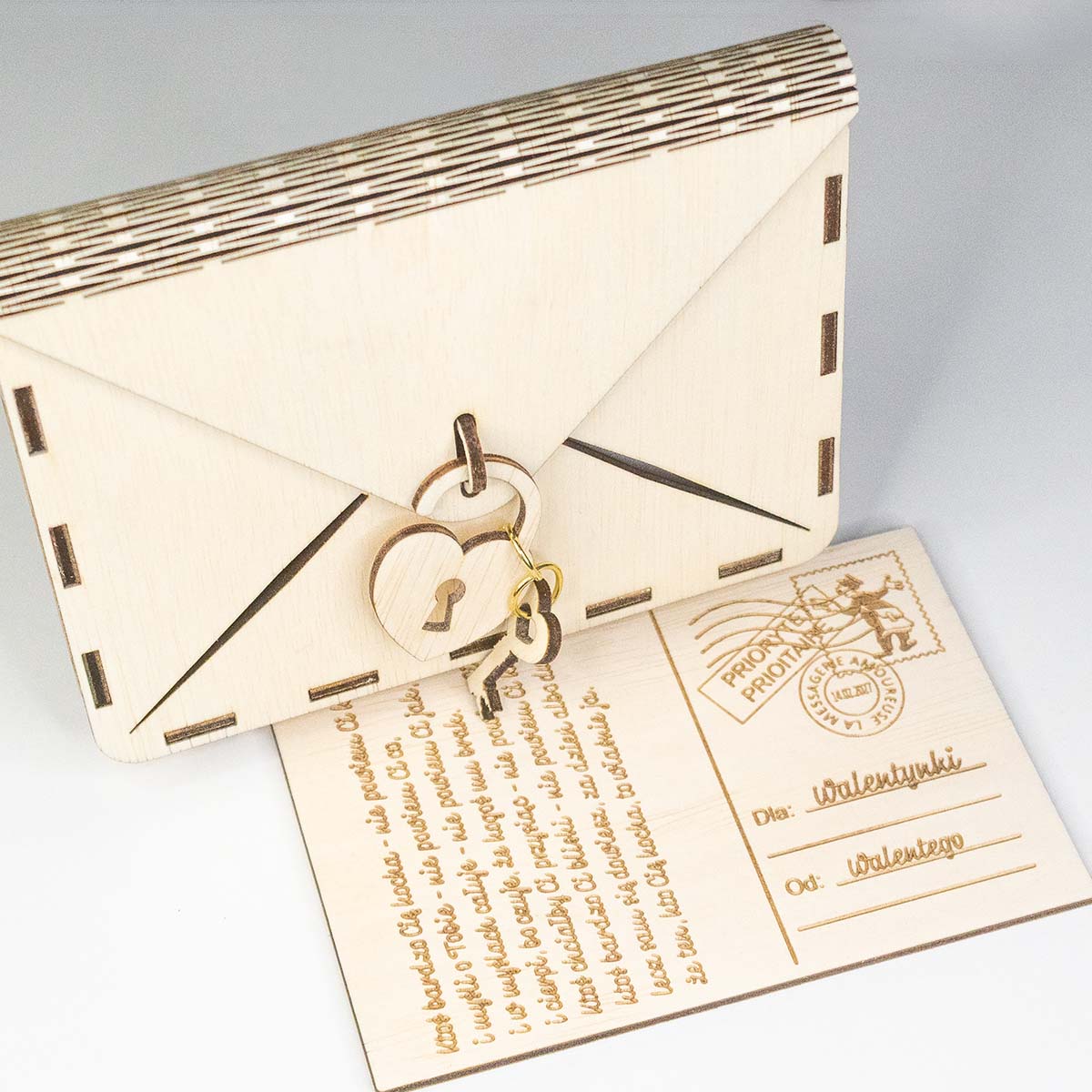 koperta 3 wal 6 Koperta z kartką pocztową na walentynki